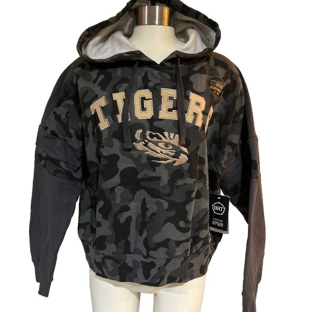 LSU Tigers Colosseum Womens OHT Military Appreciation Sweatshirt Hoodie